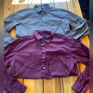 Cole Haan Grand.øs Men's Green And Maroon Button-Up Shirt Bundle Size XL